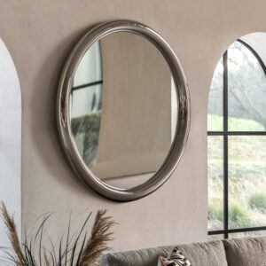 Reflective Chrome Round Mirror - Specchio - Caspian House